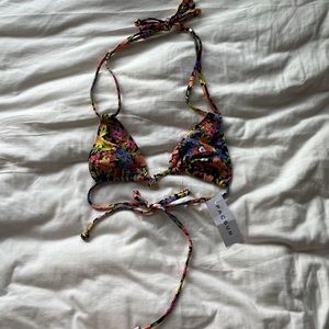 floral bathing suit top